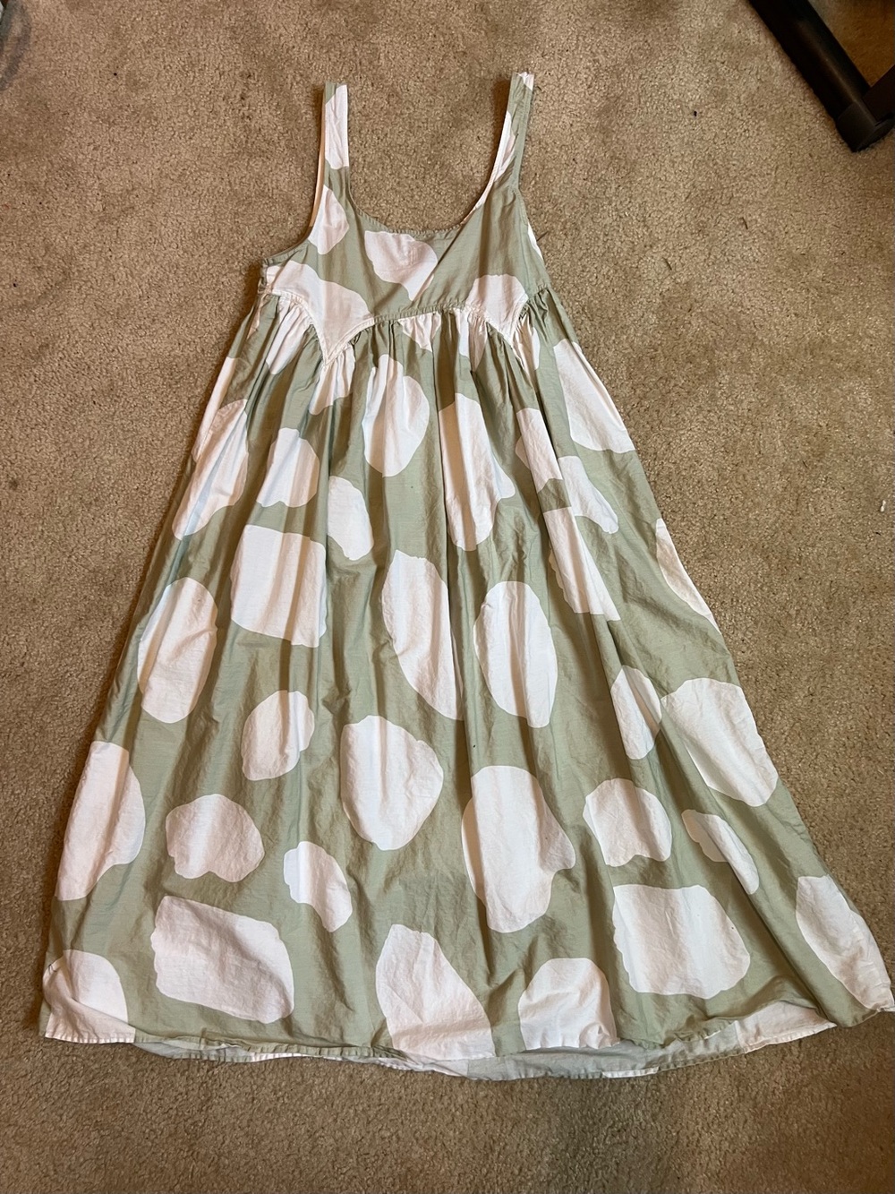 ASOS Sage Green and White Polka Dot Midi Dress - Picture 2 of 3